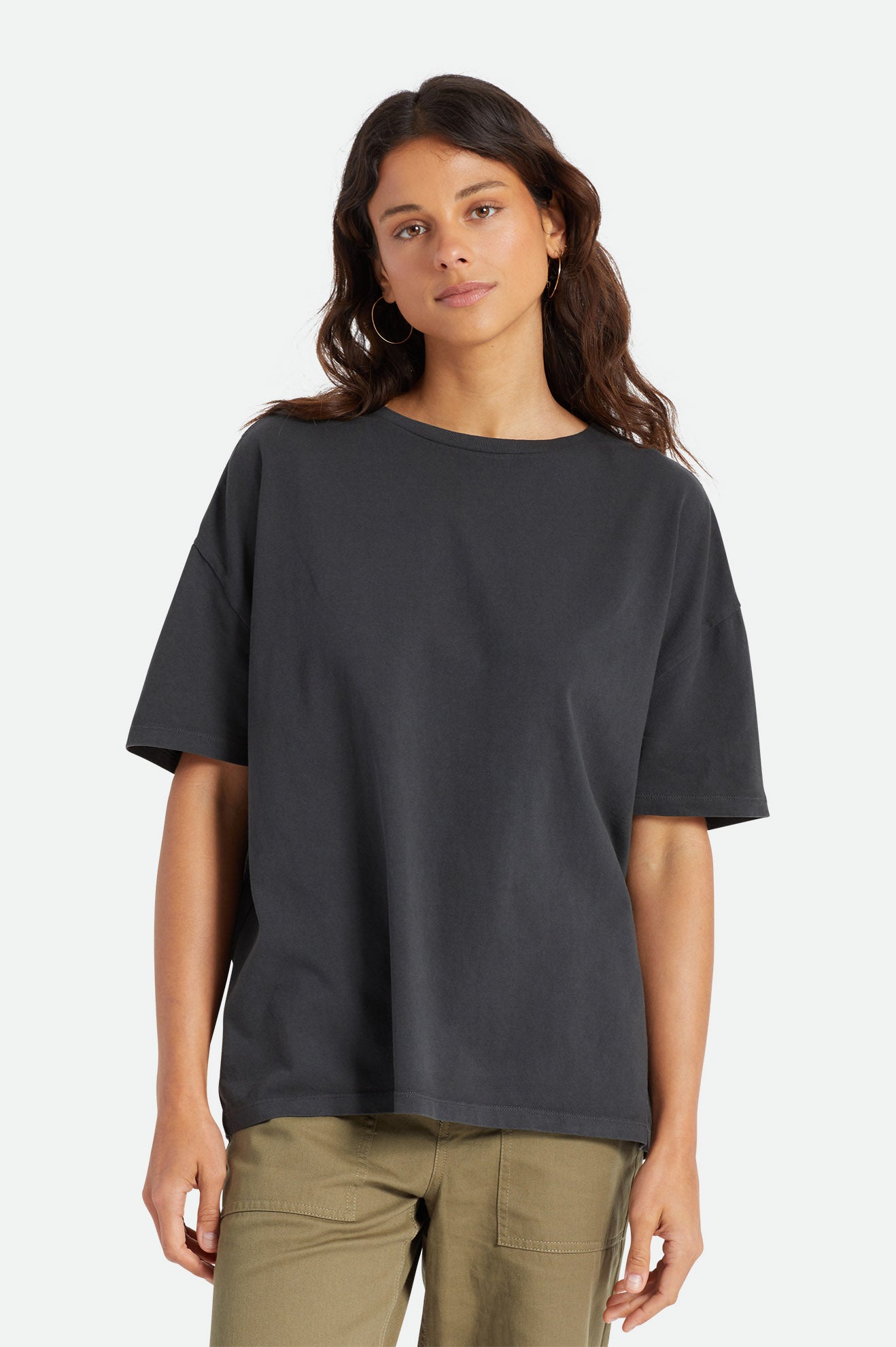 Dámské Topy Brixton Oversized Boyfriend Tee Černé | MFH706584