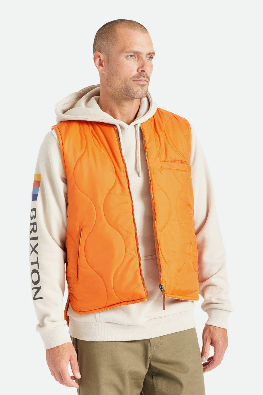 Pánské Bundy Brixton Abraham Reversible Vest Oranžové | HDQ029731