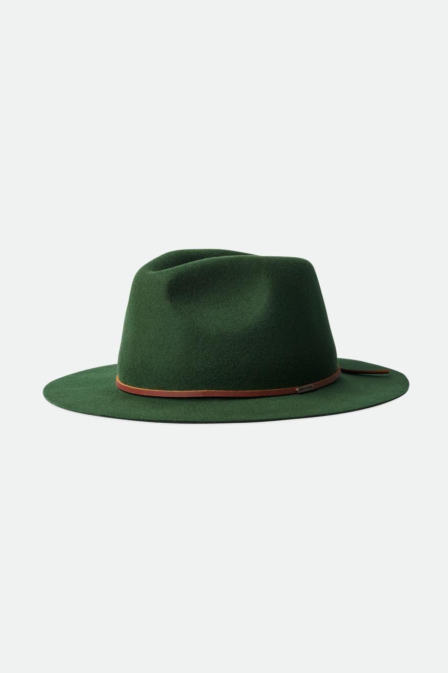 Pánské Fedoras Brixton Wesley Packable Zelene | QKA958736