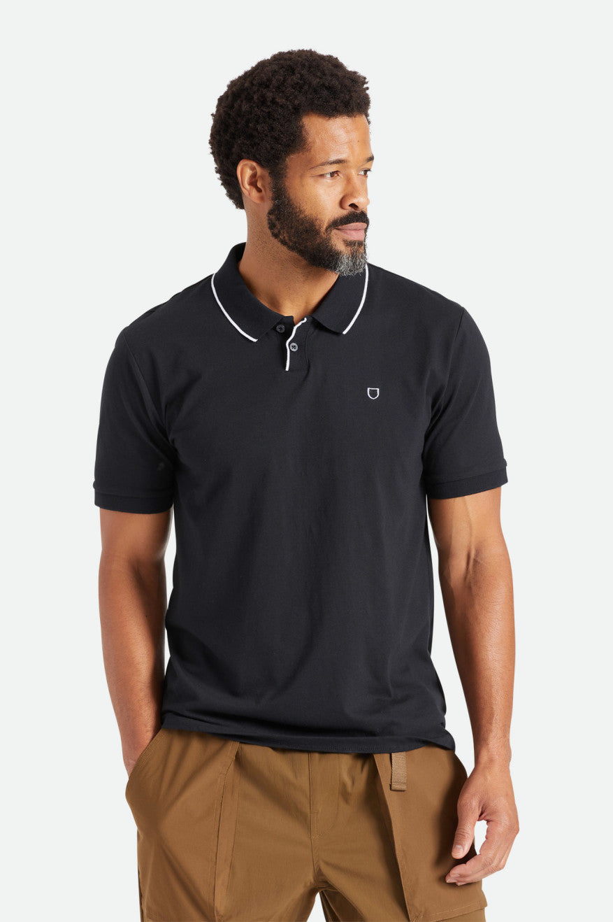 Pánské Knitwear Brixton Proper S/S Polo Černé | ONJ683950