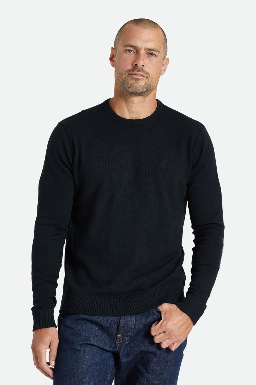 Pánské Knitwear Brixton Reserve Cashmere Svetrové Černé | QAW564729