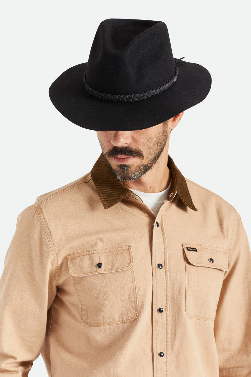 Dámské Fedoras Brixton Messer Western Fedora Černé | DJT516304