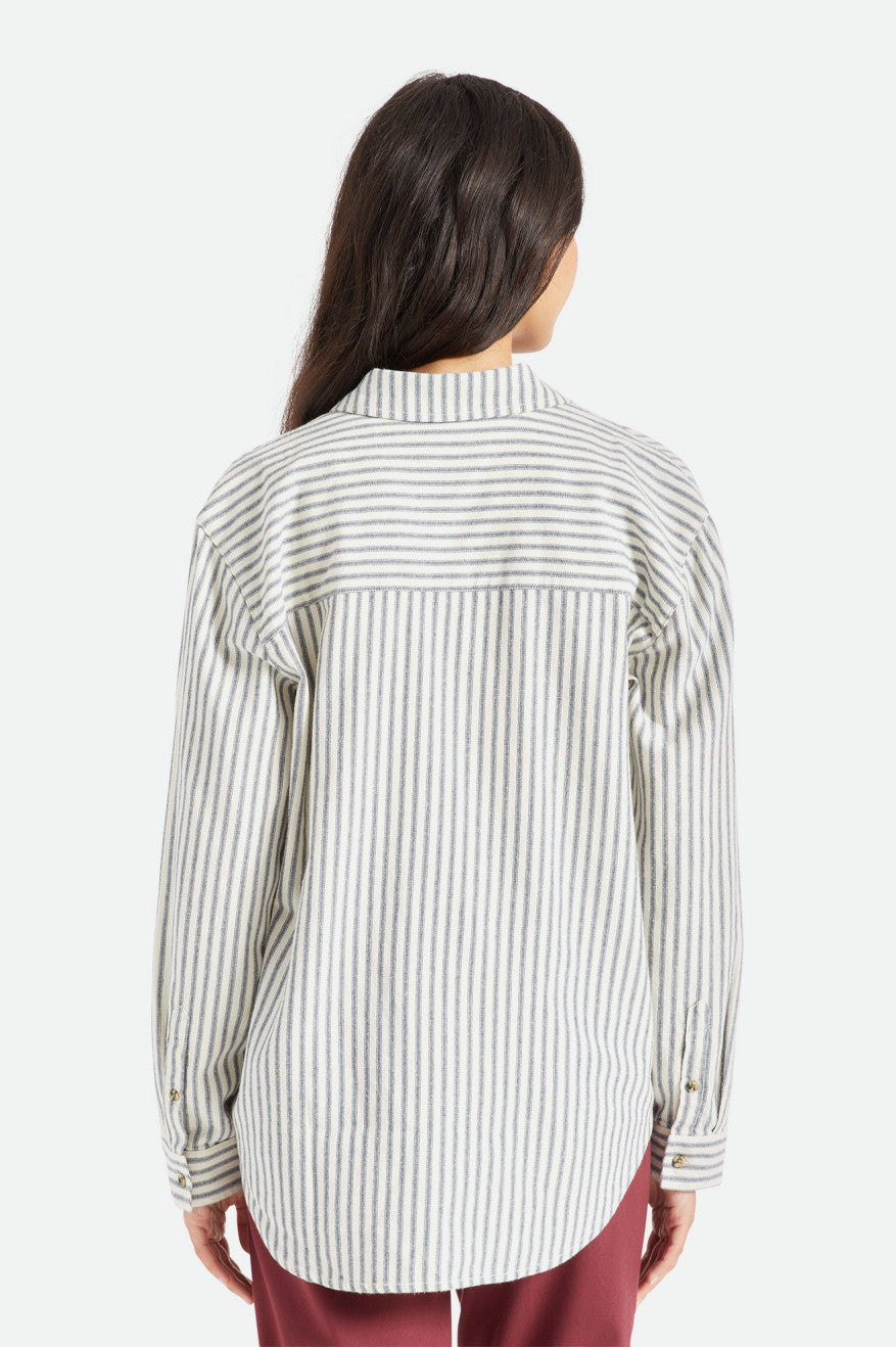 Dámské Flanelové Topy Brixton Bowery Boyfriend L/S Proužek | LZK325187