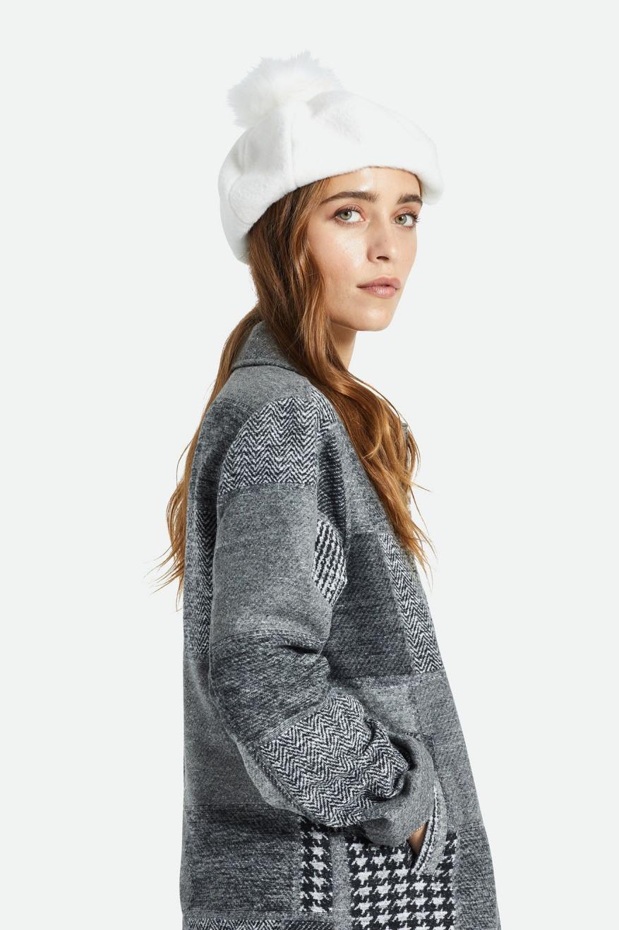 Dámské Klobouky Brixton Natalie Oversized Pom Beret Bílé | AML153746