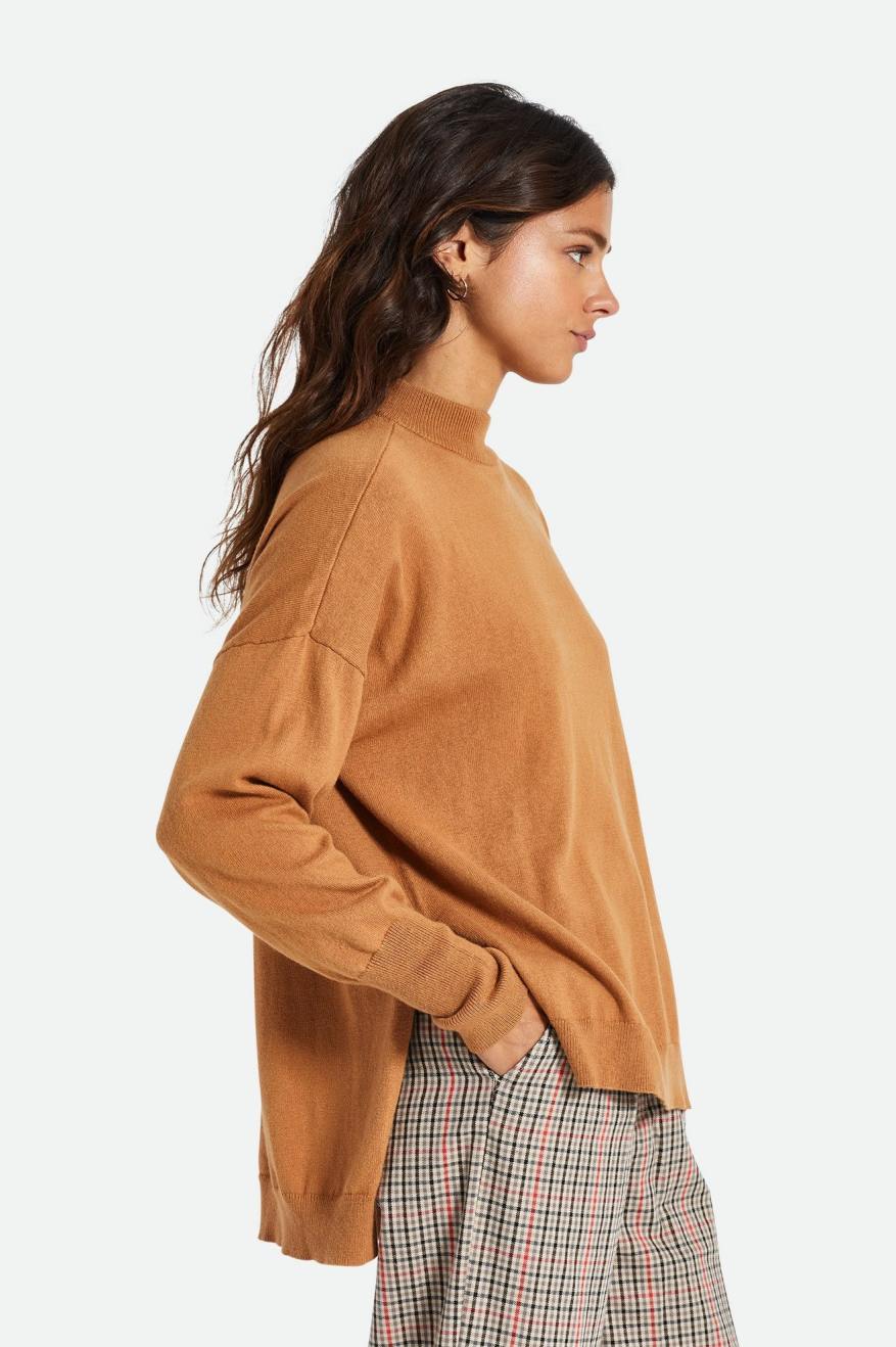 Dámské Svetry Brixton Reserve Oversized Cashmere Hnědé | VIG142693