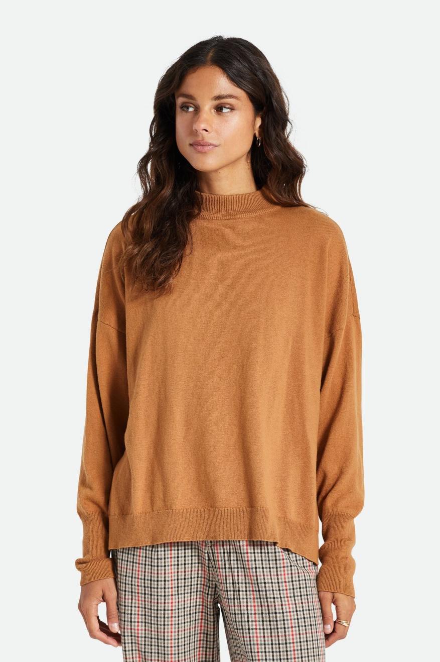 Dámské Svetry Brixton Reserve Oversized Cashmere Hnědé | VIG142693