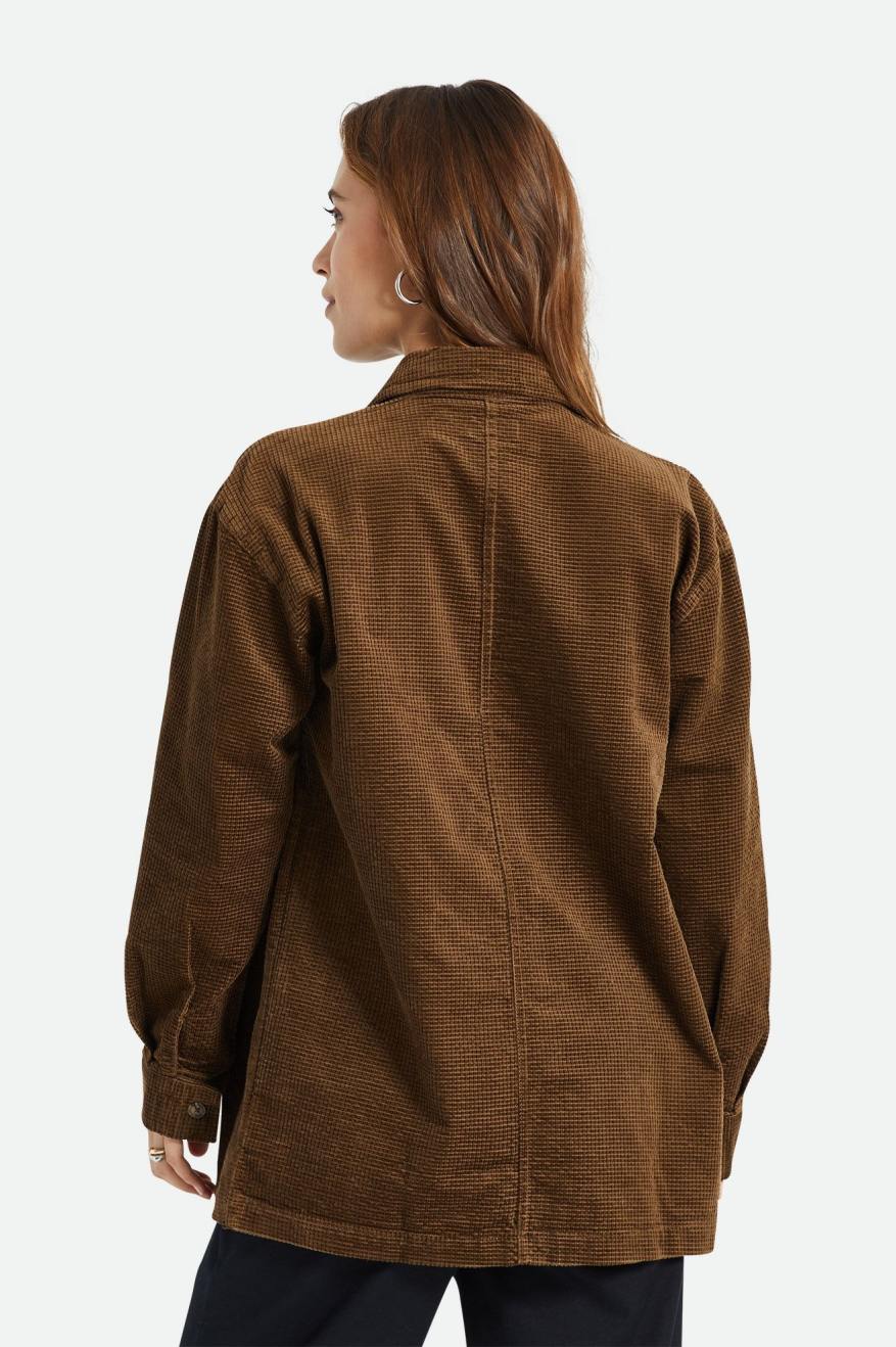 Dámské Topy Brixton Dundee Corduroy Overshirt Hnědé | RAC218659