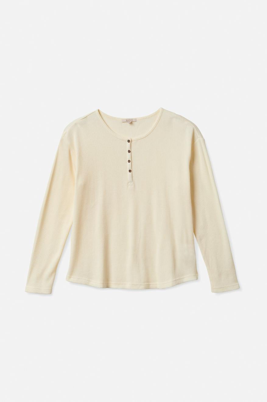 Dámské Topy Brixton Monty L/S Henley Bílé | HVM394725