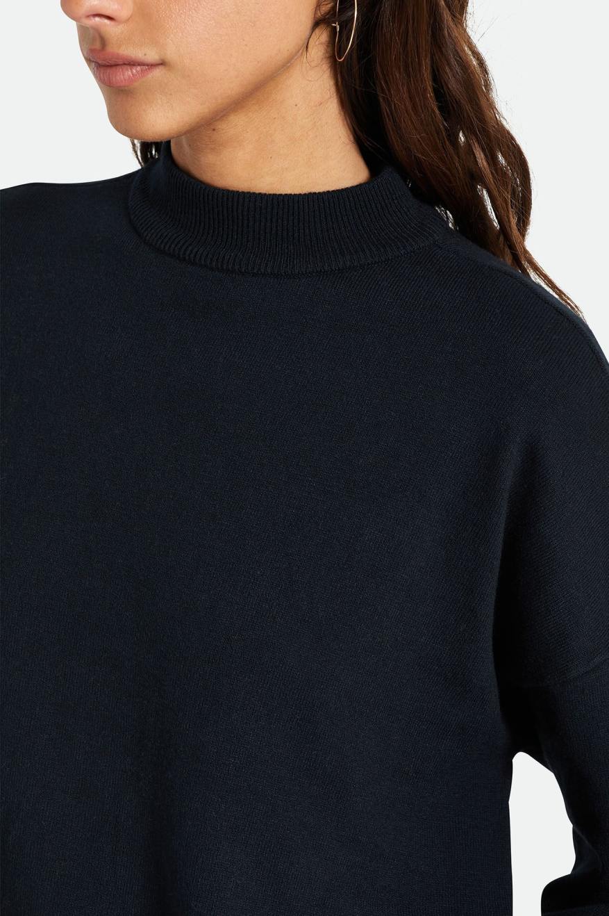 Dámské Topy Brixton Reserve Oversized Cashmere Svetrové Černé | ZQG325419