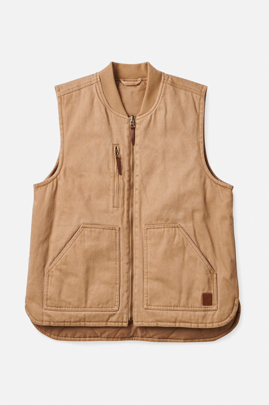 Pánské Bundy Brixton Abraham Reversible Vest Béžový | ETX246157