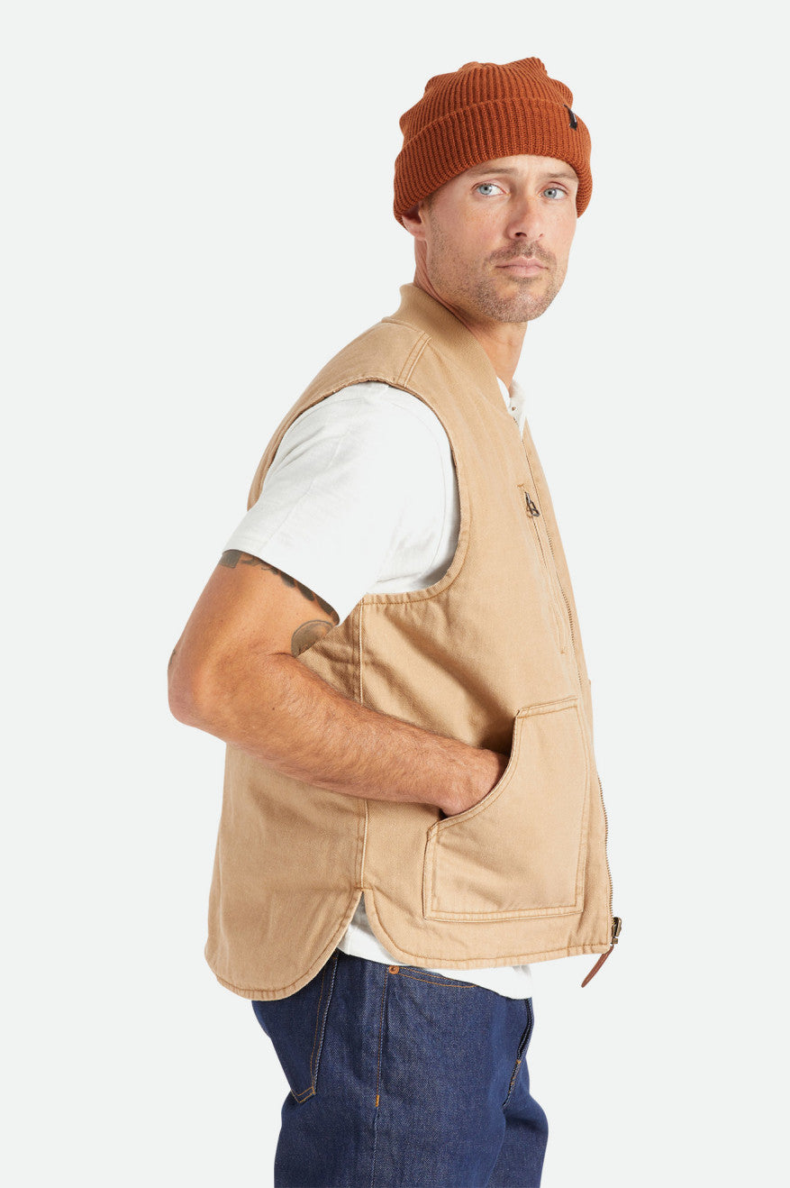 Pánské Bundy Brixton Abraham Reversible Vest Béžový | ETX246157