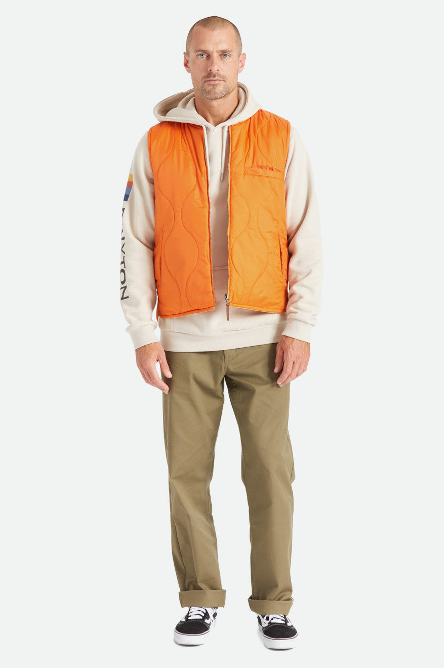 Pánské Bundy Brixton Abraham Reversible Vest Oranžové | HDQ029731