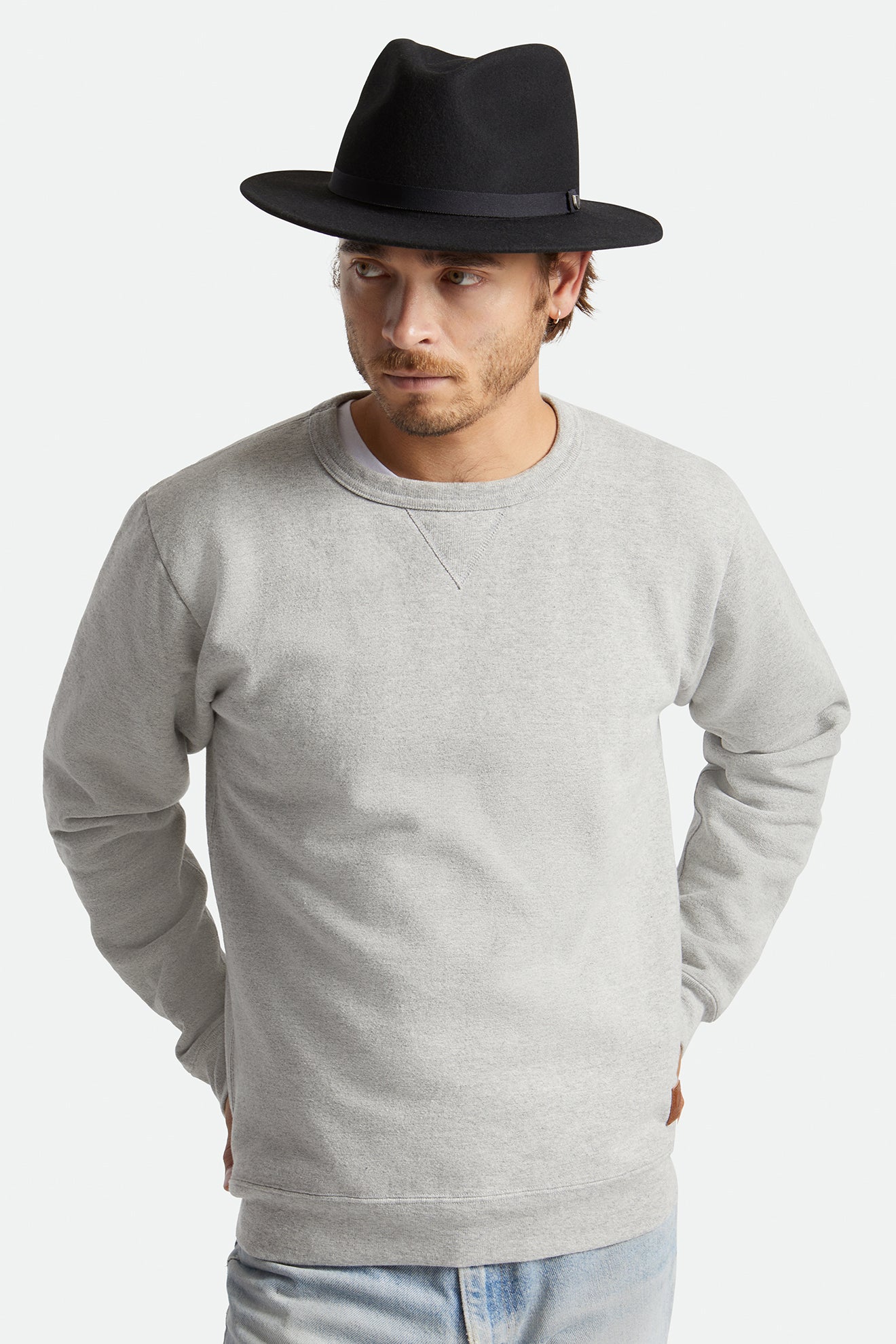 Pánské Fedoras Brixton Messer Packable Černé | NLQ405716