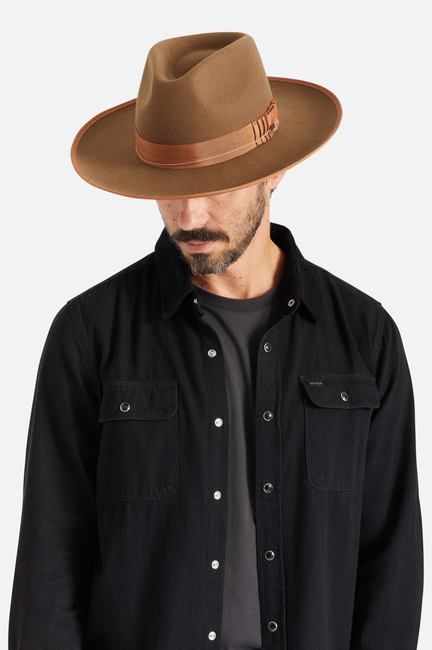 Pánské Fedoras Brixton Reno Káva | TZV790358