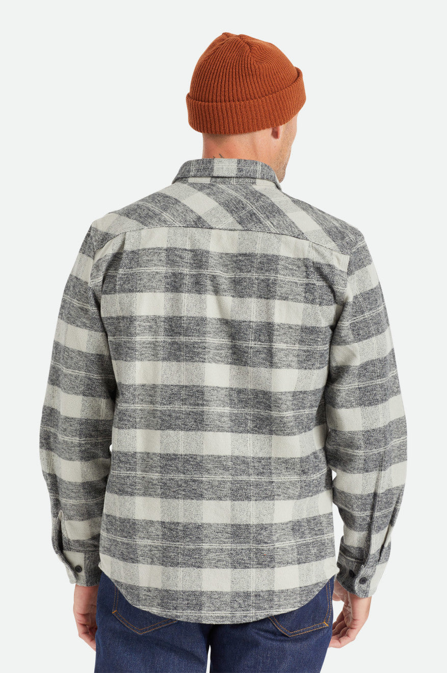 Pánské Flanelové Topy Brixton Bowery Heavy Weight L/S Černé Šedé | TAC650147