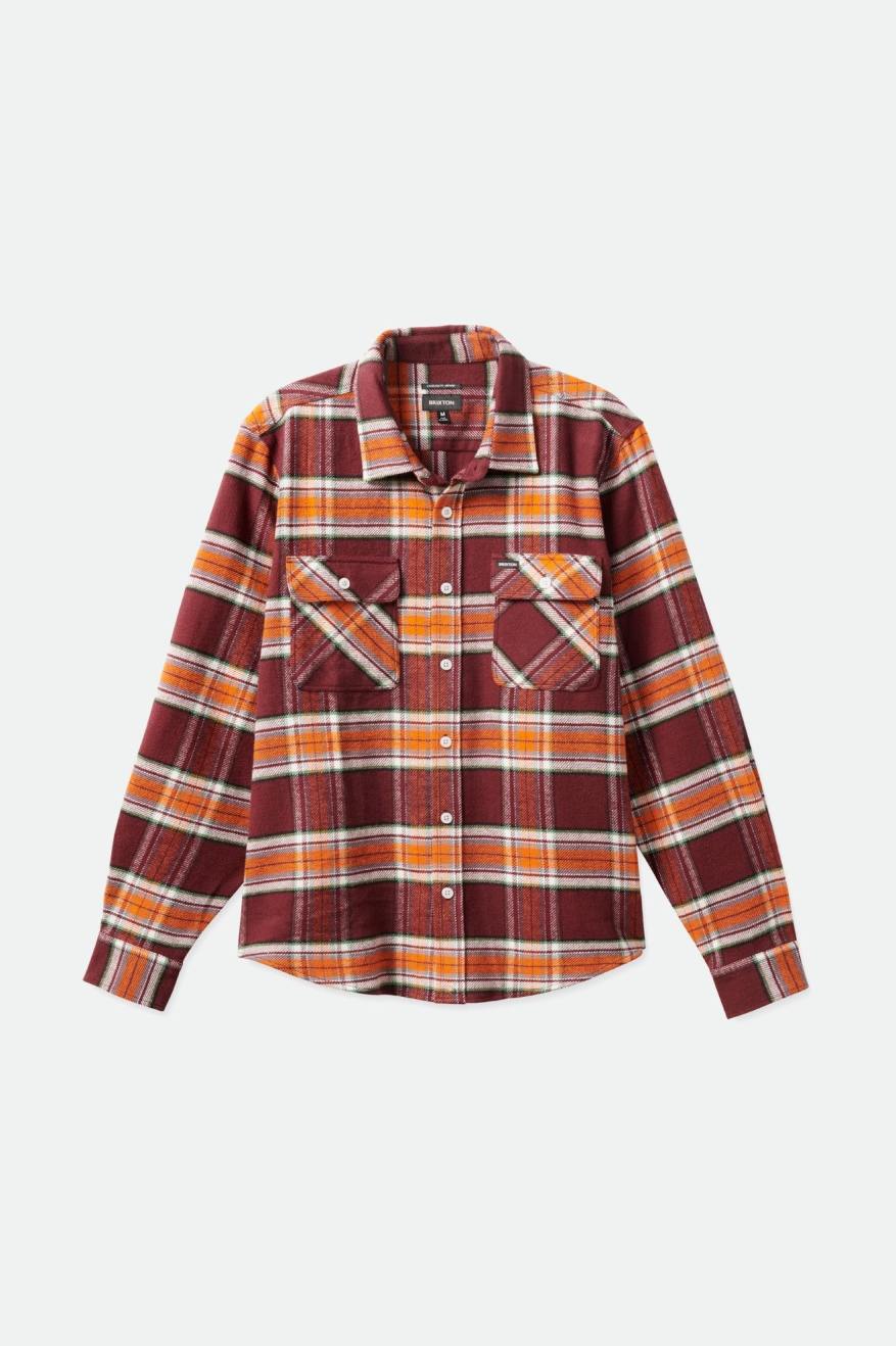 Pánské Flanelové Topy Brixton Bowery L/S Oranžové | NBM803162