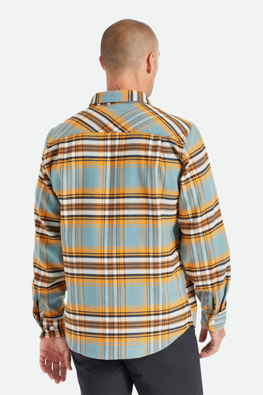 Pánské Flanelové Topy Brixton Bowery Stretch L/S Utility Oranžové Bílé | YFT413657