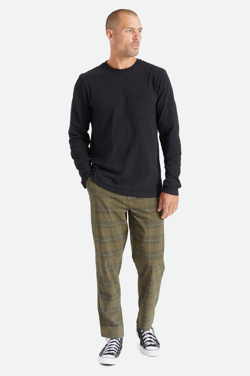 Pánské Knitwear Brixton Basic Slub L/S Pocket Černé | MPZ835974