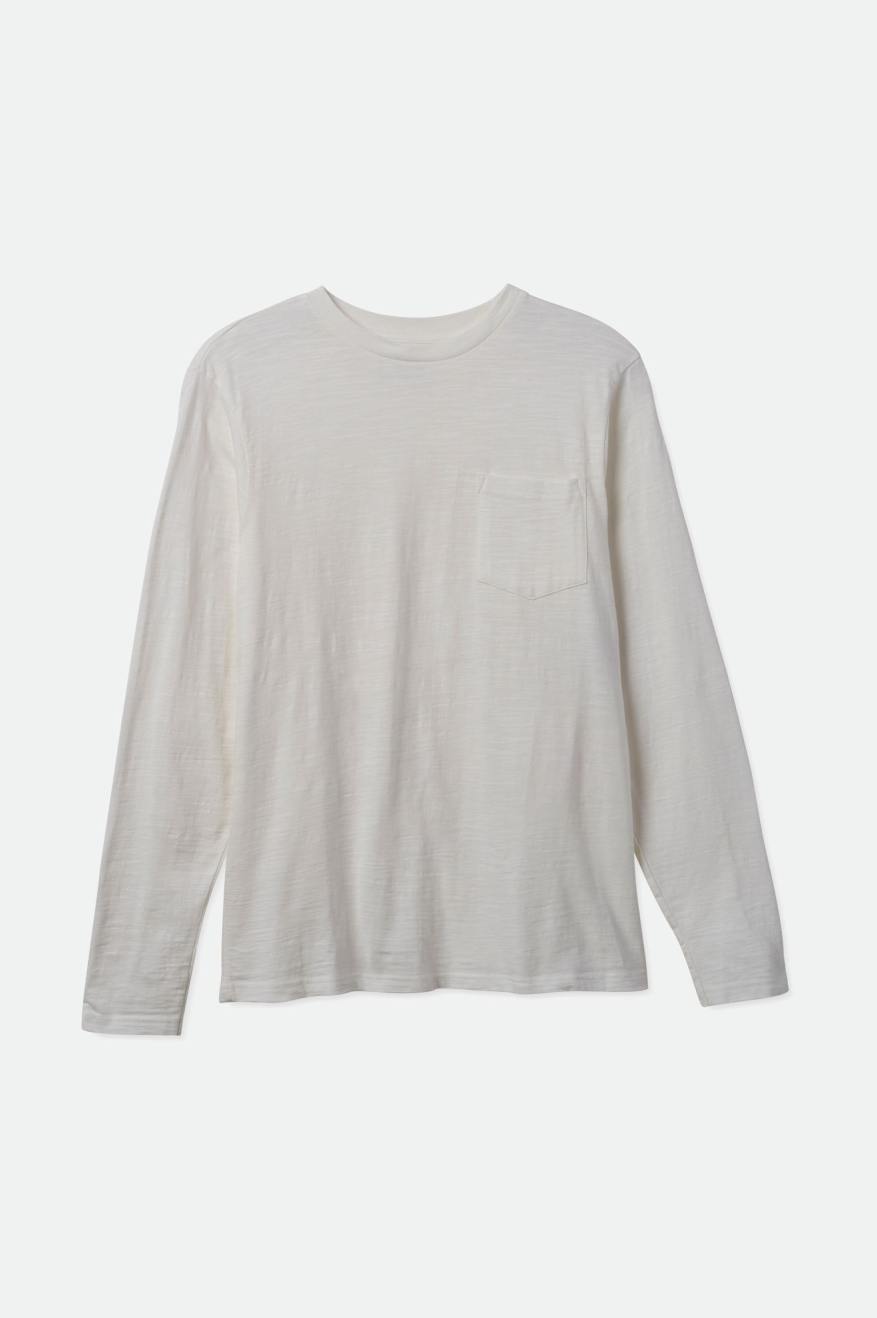 Pánské Knitwear Brixton Basic Slub L/S Pocket Bílé | NYI937145