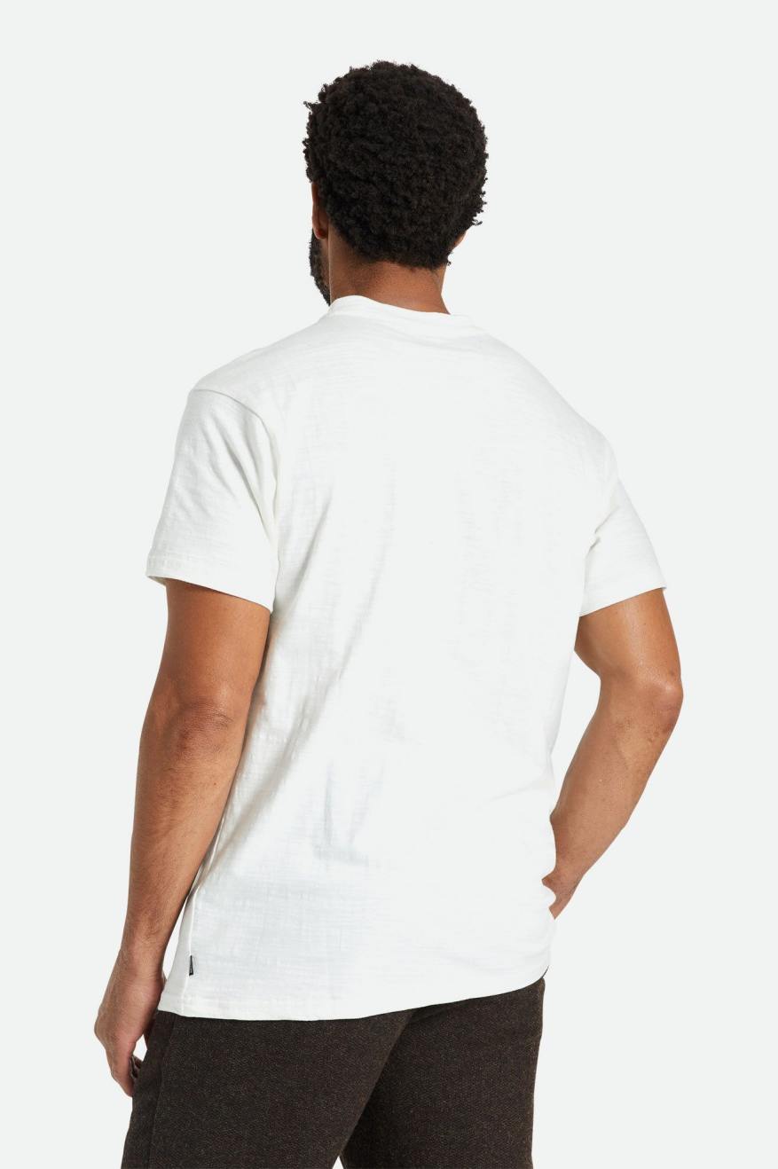 Pánské Knitwear Brixton Basic Slub S/S Henley Bílé | GLS927356