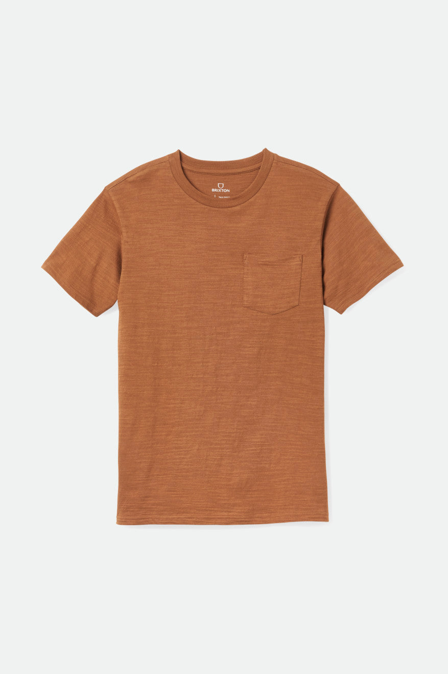 Pánské Knitwear Brixton Basic Slub S/S Pocket Hnědé | MQW581294