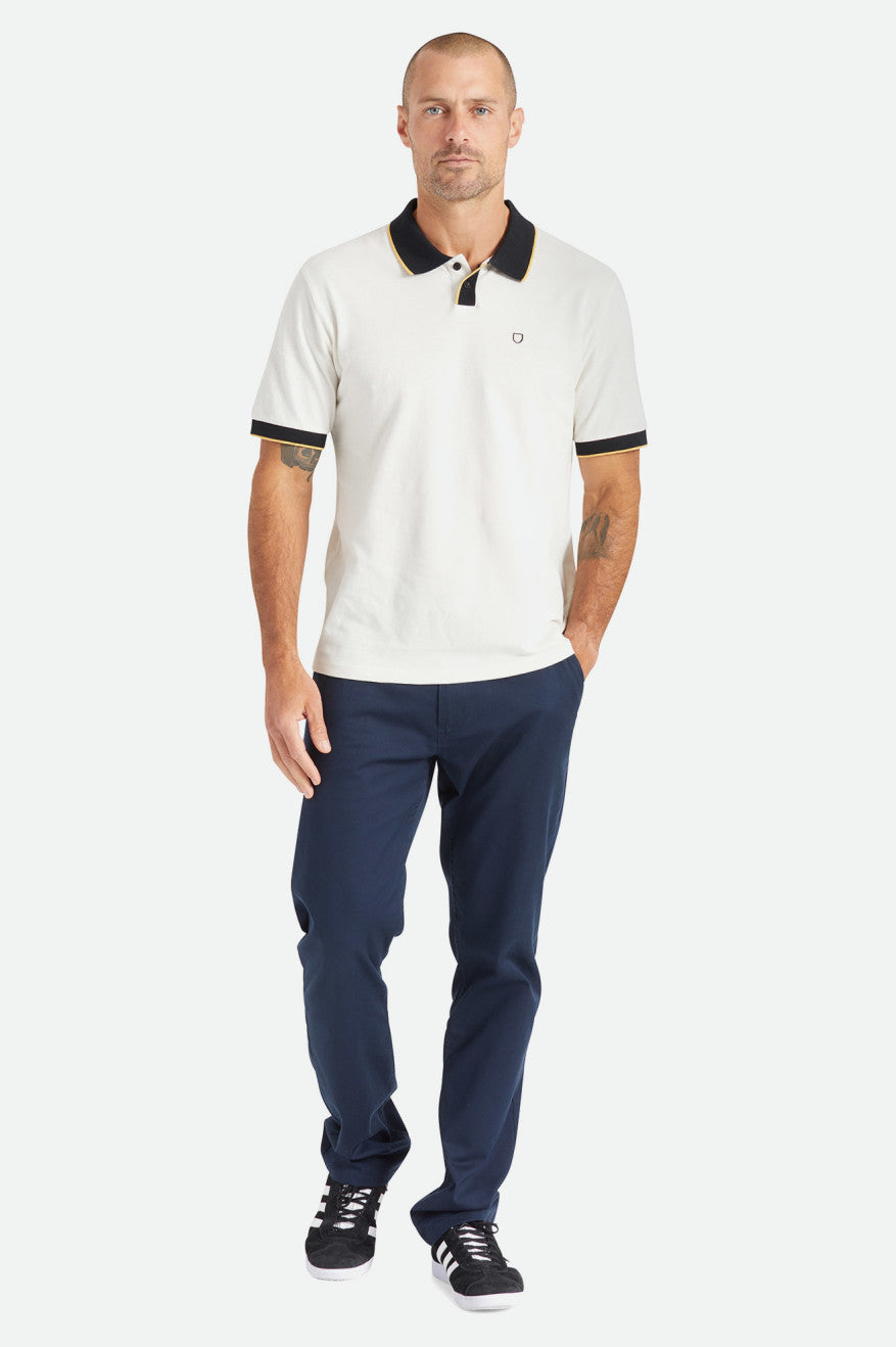 Pánské Knitwear Brixton Proper S/S Polo Bílé Černé | ZQX043529