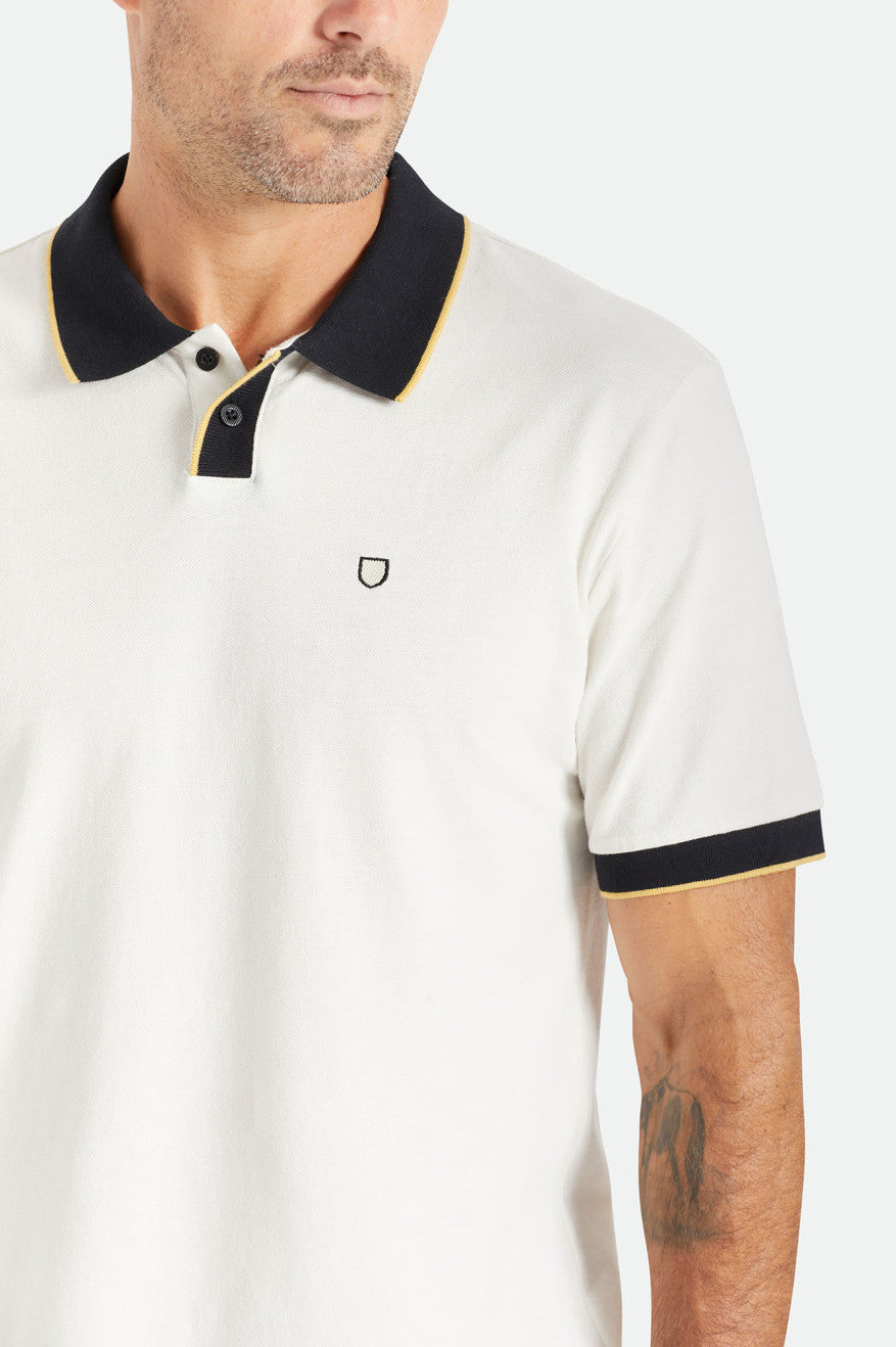 Pánské Knitwear Brixton Proper S/S Polo Bílé Černé | ZQX043529