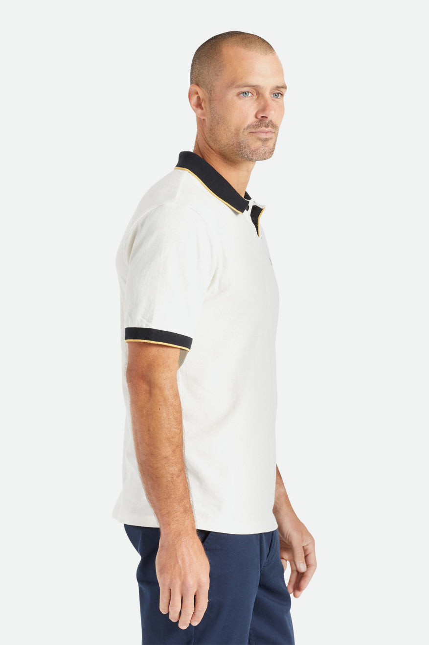 Pánské Knitwear Brixton Proper S/S Polo Bílé Černé | ZQX043529