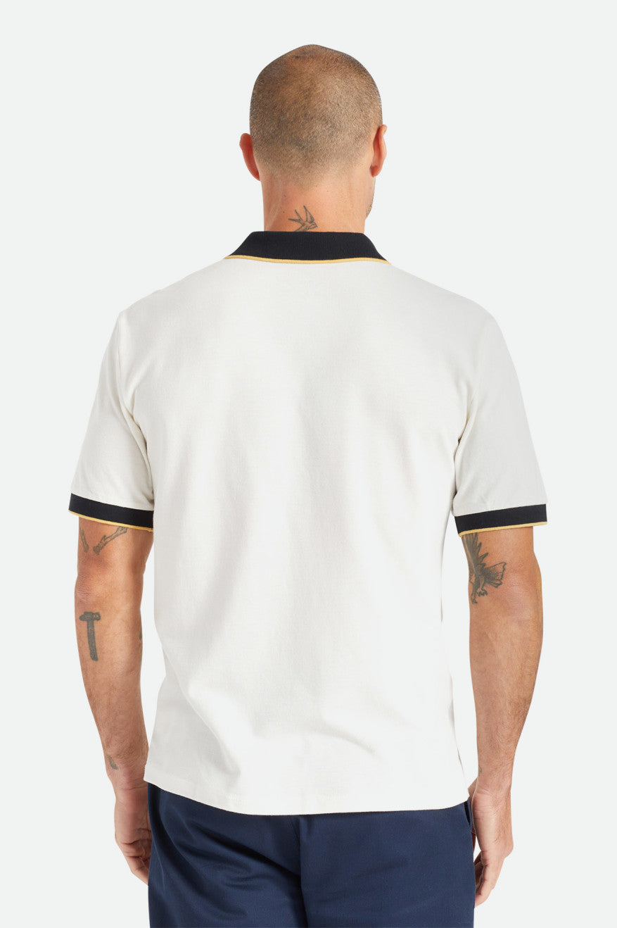 Pánské Knitwear Brixton Proper S/S Polo Bílé Černé | ZQX043529