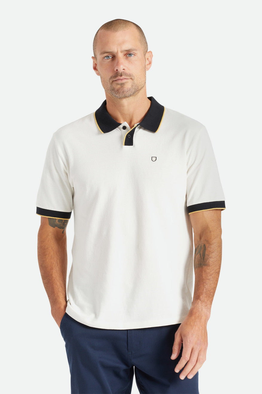 Pánské Knitwear Brixton Proper S/S Polo Bílé Černé | ZQX043529