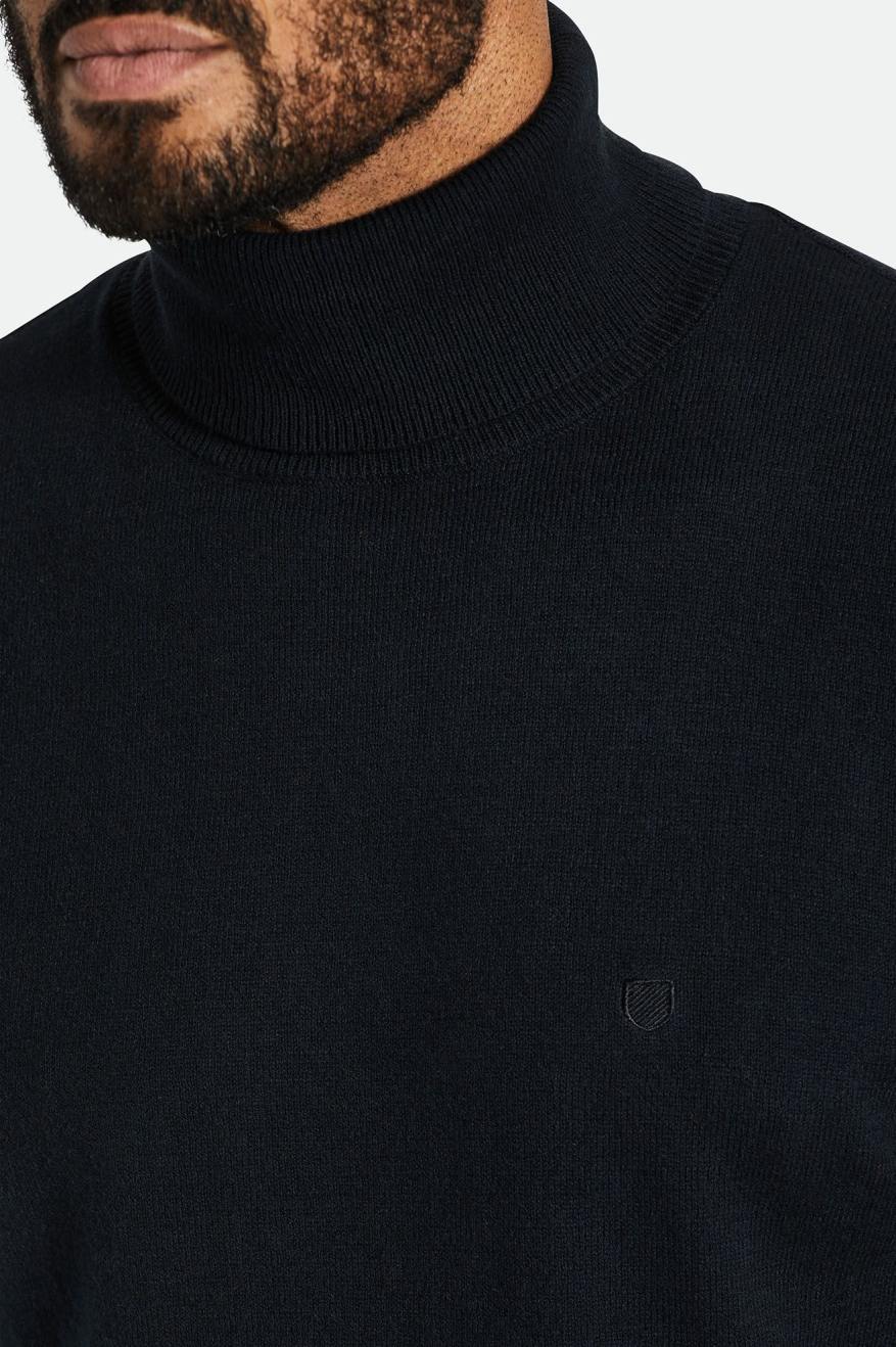 Pánské Knitwear Brixton Reserve Cashmere L/S Turtleneck Černé | CKR743052