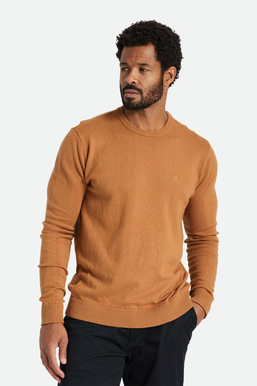 Pánské Knitwear Brixton Reserve Cashmere Svetrové Hnědé | EGZ789351