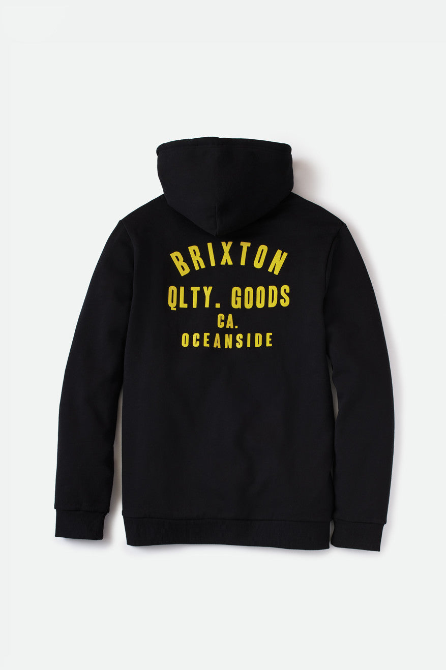 Pánské Mikiny S Kapucí Brixton Woodburn Oceanside Fleece Černé Zlaté | QCE194785